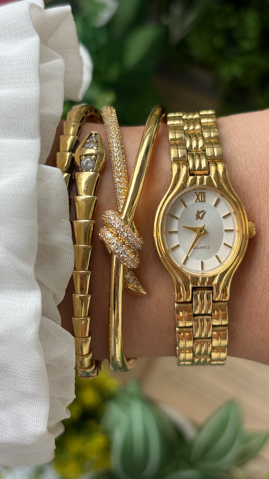 Vintage K1 Watch in Gold Tone Oval Dial Quartz